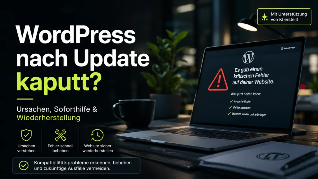 WordPress nach Update kaputt – kritischer Fehler und Soforthilfe zur Wiederherstellung